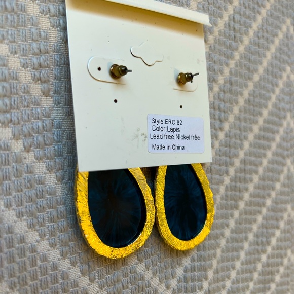 Amrita Singh NWT Indigo Teardrop post earrings - Picture 3 of 4